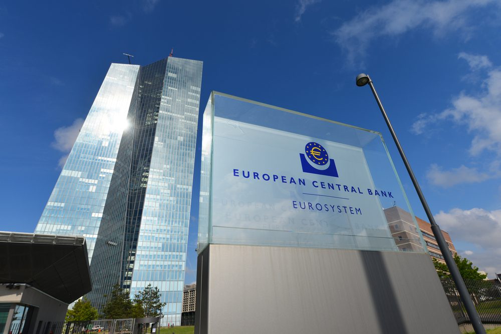 Budova ECB (evropská centrální banka) v německém městě Frankfurt