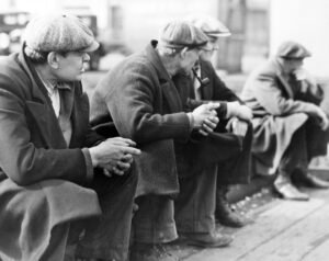 Velká hospodářská krize. Muži v docích New Yorku, rok 1930