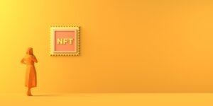 NFT, digitální aktivum, žluté pozadí